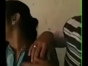 Indian housewife indulges in sensual body-to-body kissing with lover.