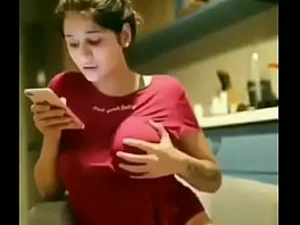 Desi newborn with perky breasts gets intimate with her husband. Aunty joins in, removing her saree and getting pleasured.
