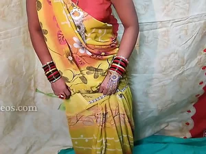 Intense bridal sari fucking with cane for a hot Desi first time.