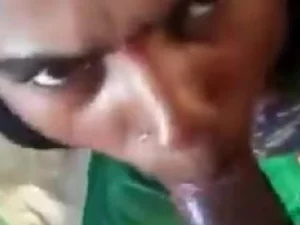 Low-class Indian girl gives eager blowjob POV style