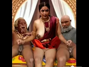 Индийская девушка благодарит своего любовника чувственным танцем в пародии на фильм Болливуда.