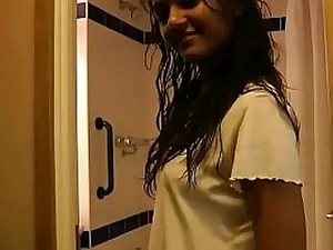 Indian cutie Divya excitedly anticipates her first bowel movement.